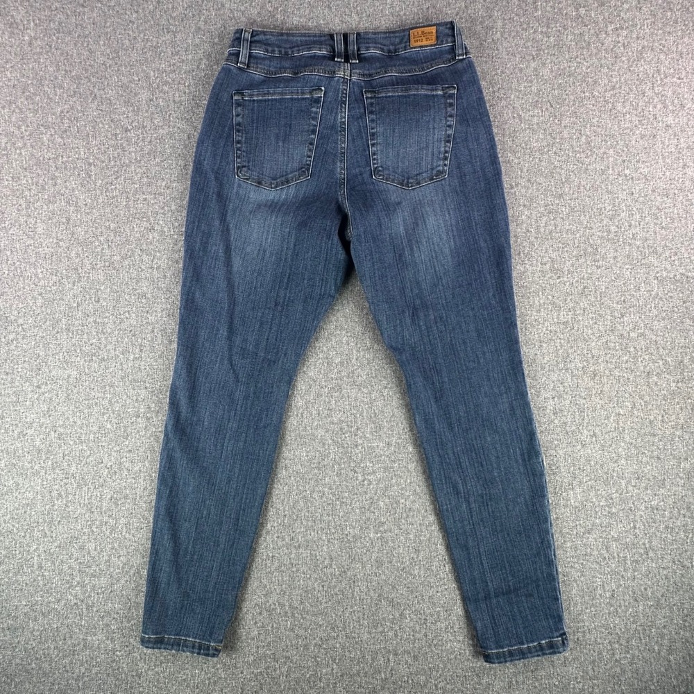 L.L.Bean Jeans Womens 10 Pet 1912 Skinny Blue Coolmax Tencel Stretch Excellent - Picture 2 of 12